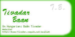 tivadar baan business card